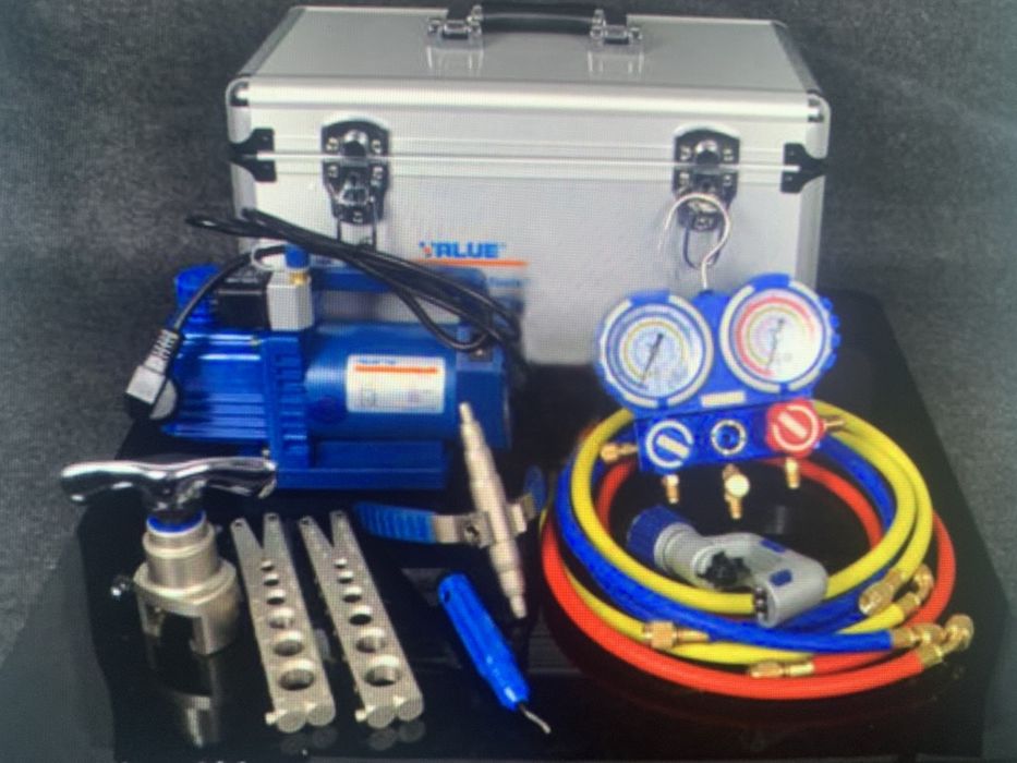 Trusa frigotehnistului value vtb-5a-r32 noua pompa manometre pompa vacuum vid trusa bercluit largitor teava geanta frigmacool magazin frigotehnie