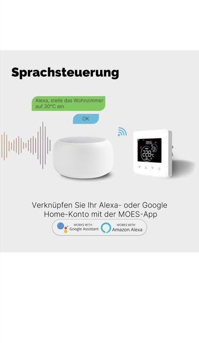 Termostat Moes Centrala/încălzire în pardoseală Wifi,Tuya