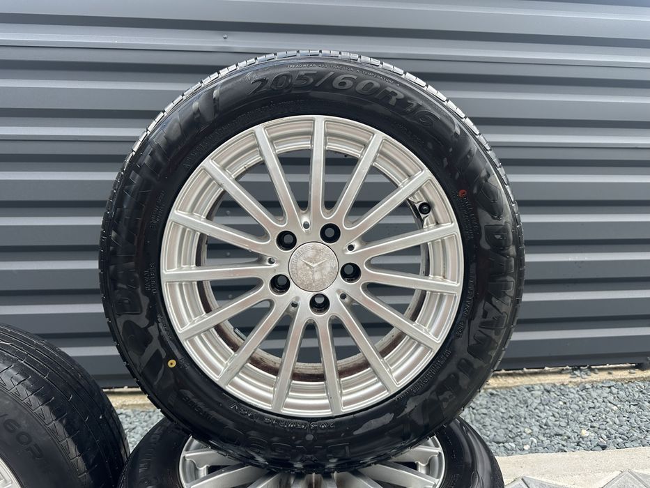 Jante aliaj Mercedes 5x112 / 5 x 112  R16 + cauciucuri  205/60/r16 dot 2024 vara