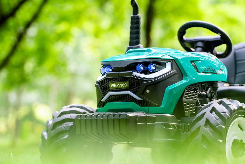 Tractoras electric Kinderauto 1804 2x45W 12V remorca basculabila Green