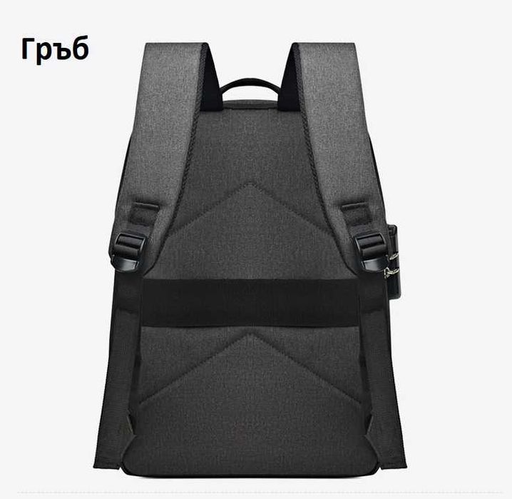 Водоустойчива раница за лаптоп с дизайн против кражба