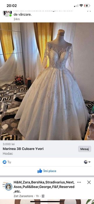 Vând rochie mireasa stil prințesa în stare foarte bună