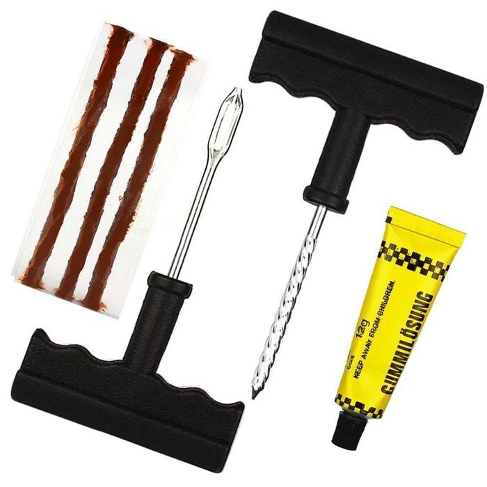 Авариен комплект за лепене на спукани автомобилни гуми.