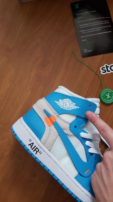 Sneakers Jordan 1 Off-White UNC • STOC: 41 • Livrare rapidă 1-2 zile •