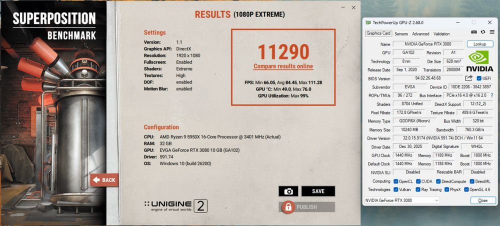 Видеокарта EVGA RTX 3080 FTW3 Ultra