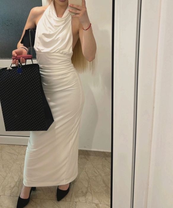 Бяла дълга рокля ZARA