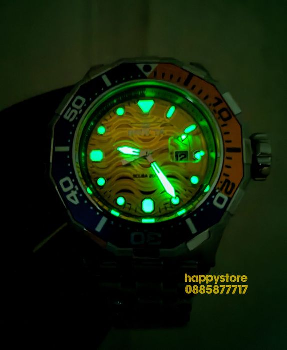 INVICTA Wave Yellow 52 mm, Инвикта нов ръчен часовник