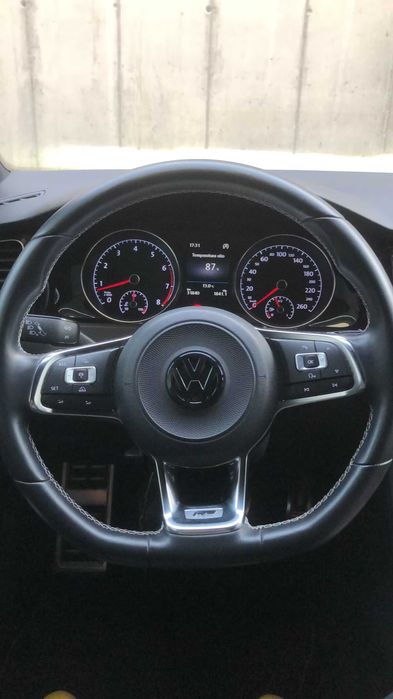 Emblema Volan Negru Lucios VW Volkswagen Polo Golf Jetta Passat, 40mm