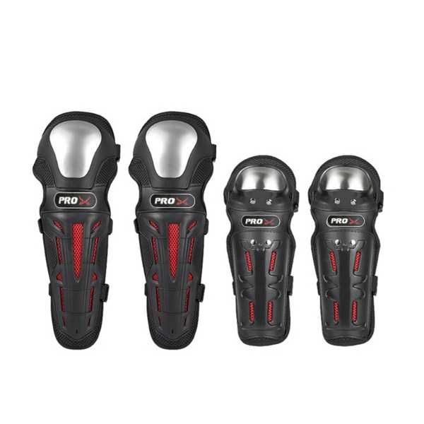 Комплект наколенки и налакътници Mercado Trade, Черно-Червено