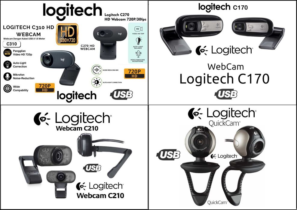 Камери с микрофон Logitech - USB