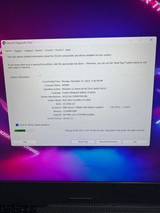 Laptop ROG STRIX G15
