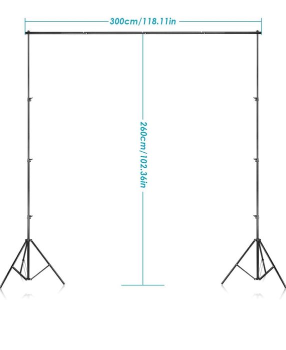 Проф. Фонова система 2.6 х 3м. Фото. Видео. Фон. Трипод. Стойка.Статив