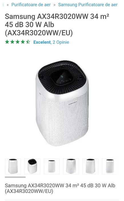 Vănd purificator aer Samsung cu filtru de aer hepa