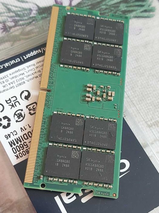 1x32GB, 5600MT/s, CL46 - SK Hynix (SO-DIMM - за лаптоп)