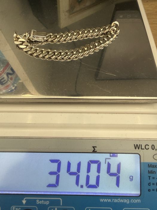 Златна гривна 14 карата проба 585 тегло 34,04 грама