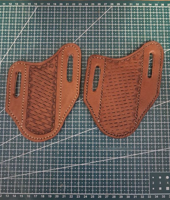 Teacă piele, lucrată manual