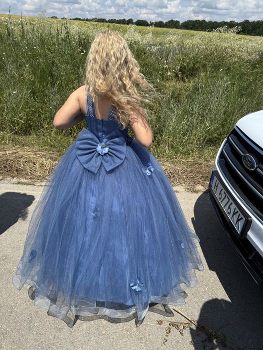 Рокля за момиче синя