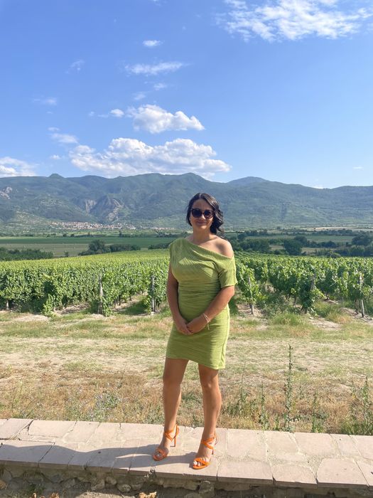 Зелена Рокля BSB с паднало рамо