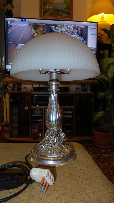 Veioze vintage Stillarte Italia laminate cu Argint, 45cm, impecabile