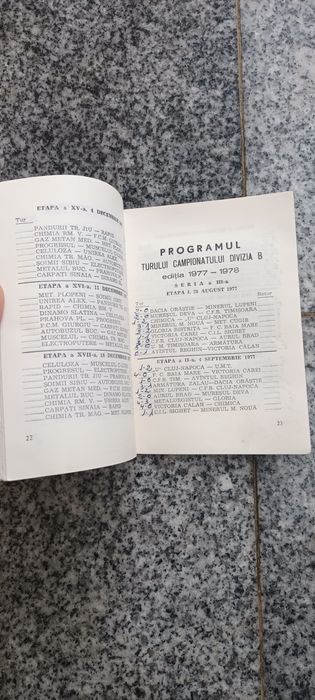 Program Fotbal 1977-1978