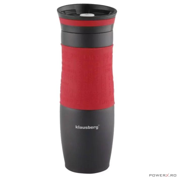 Cana termica din inox, rosu, capacitate 500ml, Kinghoff