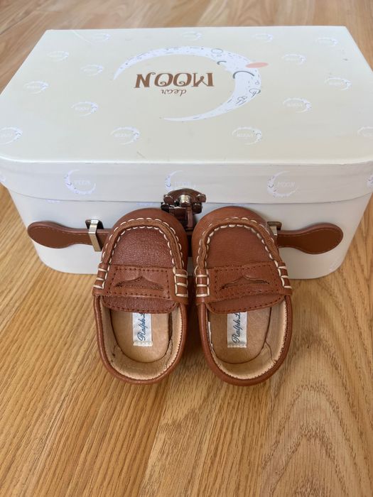 Бебешки буйки Ralph Lauren естествена кожа size 16/7.5 см кожени лоуфъри за бебето