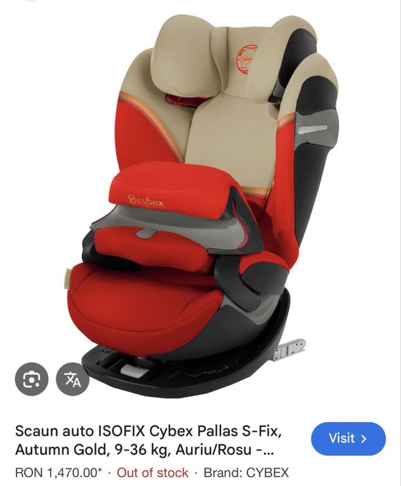 Scaun auto Cybex Gold Pallas S-Fix 9-36 Kg