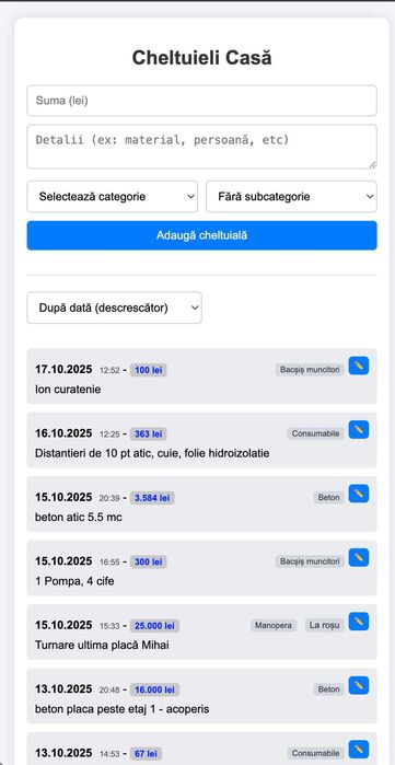 Creare aplicatii WEB, HTML, JavaScript, Automatizari, baze de date
