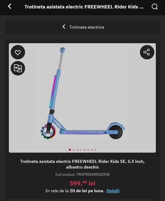 Trotineta electrica FreeWheel Kids, stare buna