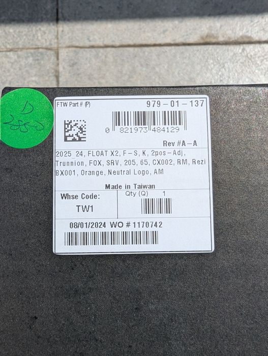 Fox float X2  NOU, trunion 205x65