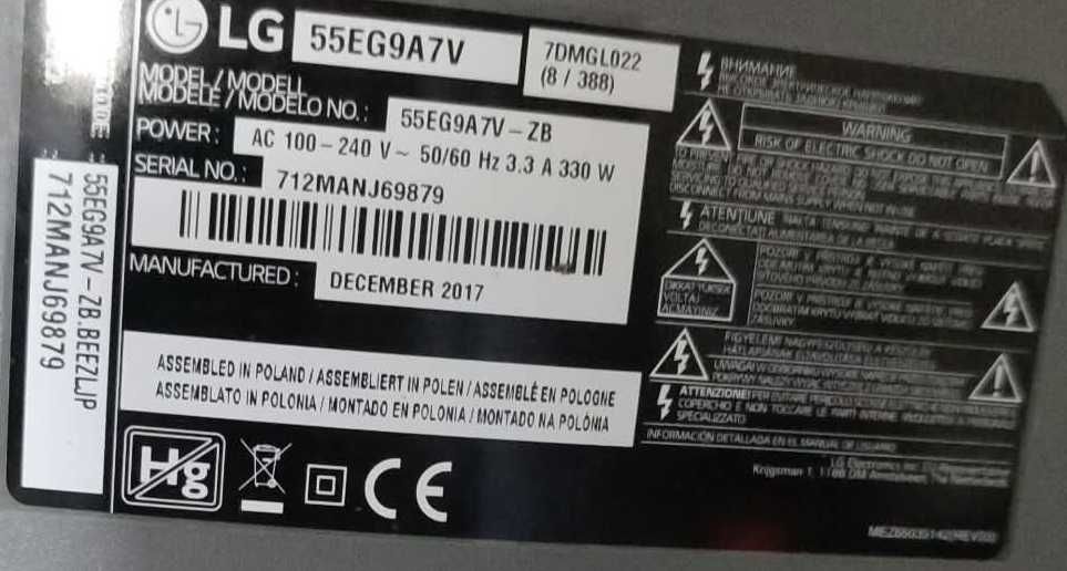 LG OLED 55EG9A7V – 55" (139cm), Full HD, impecabil funcțional