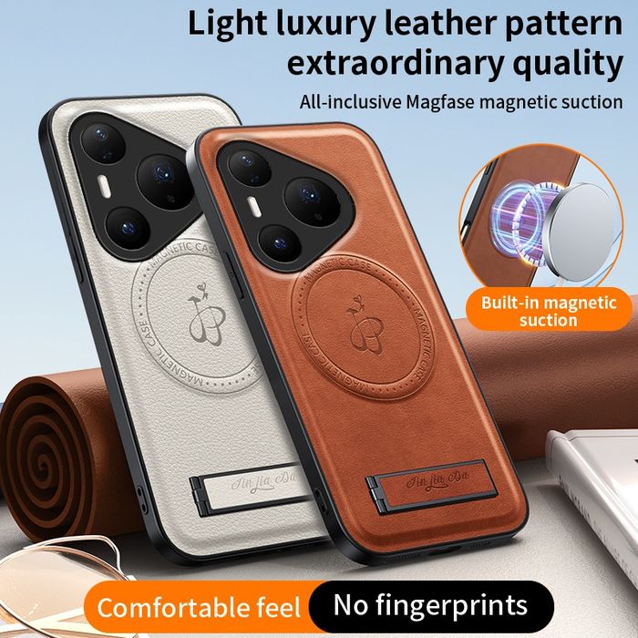 Huawei Pura 80 80 Pro 80 Ultra / LEATHER MAGSAFE Кожен кейс със стойка