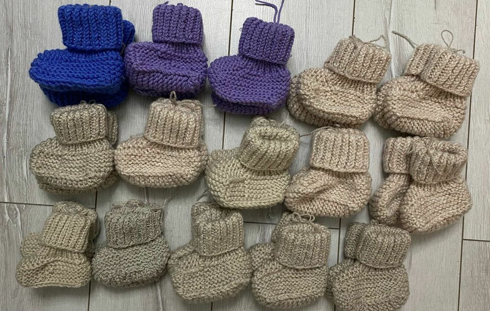 Пинетки шерстяные вязаные