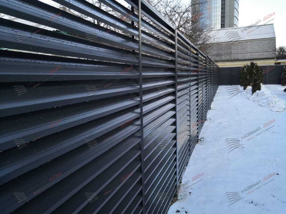 Забор жалюзи металлический