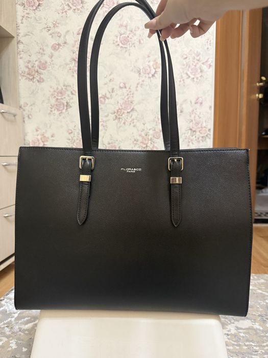 Стильная женская сумка-тоут из зернистой эко кожы. Французский бренд.