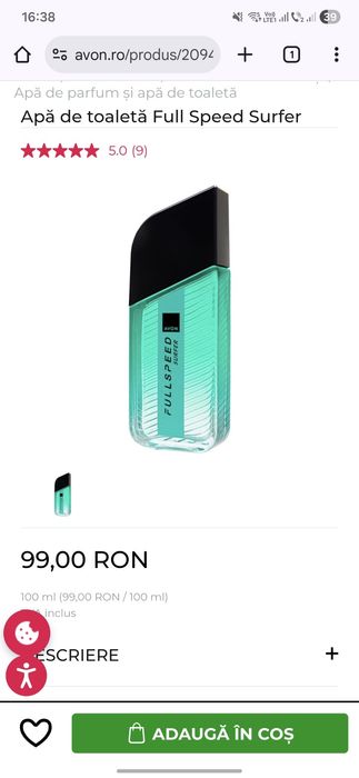 Parfum Avon full speed surfer