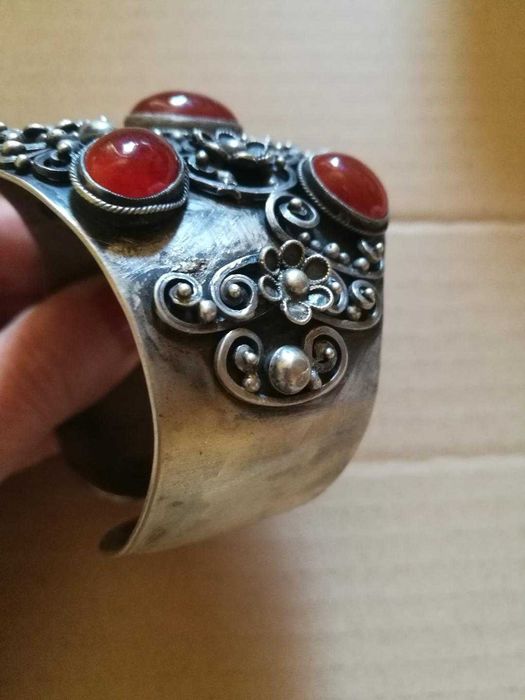 bratara masiva argint cu carneol