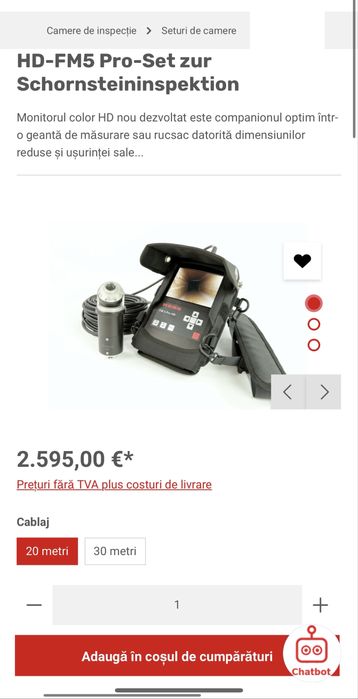 Endoscop/boroscop RESS Monitor FM5-kit cameră ȚEVI/conducte/tuburi !