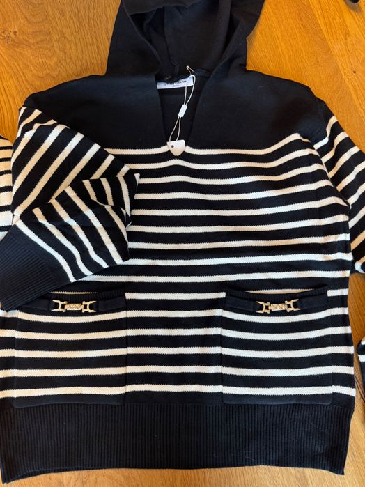 Блуза с качулка пуловер райе