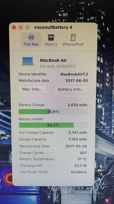 Apple Macbook Air 13" 2017, i5, 8/256GB