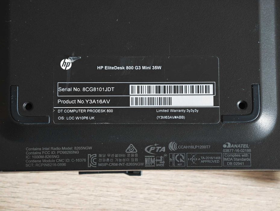 HP EliteDesk 800 G3 Mini (i5 / 32GB RAM / 240GB SSD) Компактен настолен компютър Mini PC