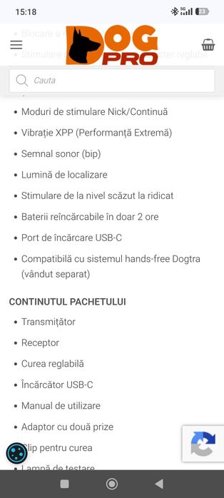 Zgarda profesionala dresaj caini