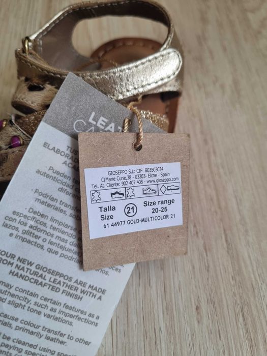 Детски нови сандалки естествена кожа Gioseppo