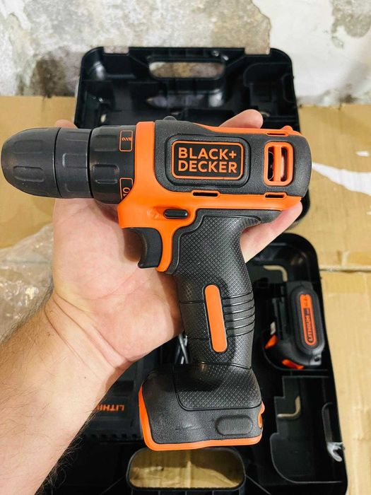 Filetanta BLACK+DECKER BDCDD12K1-QW – 12 V – 1,5 Ah – Găurire: 25 mm în lemn și 10 mm în metal – 1 baterie – Încărcător rapid (1,5 ore)