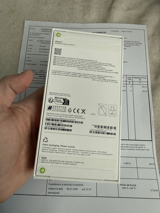 Iphone 17 256 Gb Mist Blue / Sigilat + factura cu garantie 24 luni