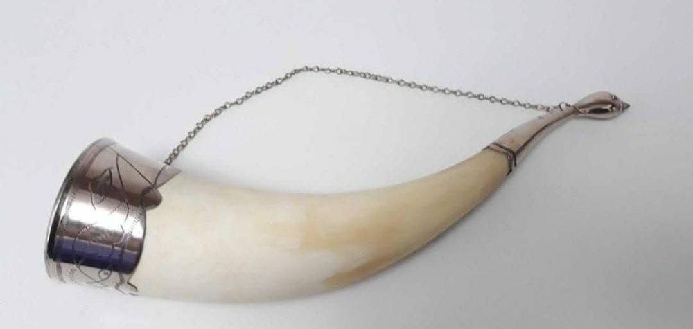 Corn de bivol pentru vin, traditional rusesc, argint , vanatoare,copii