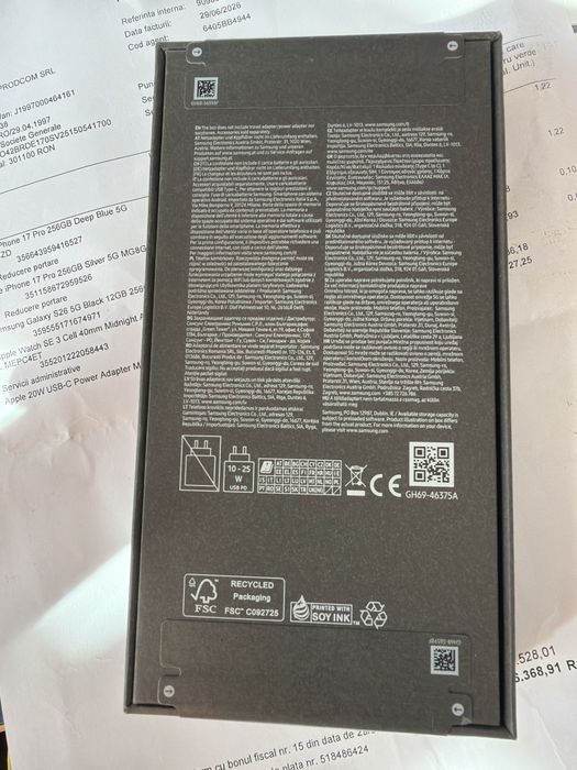 Samsung Galaxy S26 256GB Black Sigilat Factura Garantie