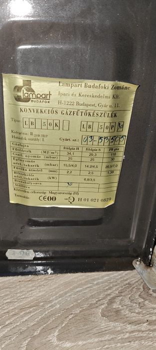 Convector konvector pe gaz