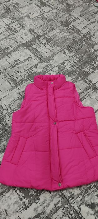 Vestă căptușită matlasată roz aprins,damă XL nouă