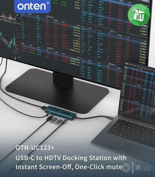 Док-станция Onten UC123+ USB-C универсальный хаб. Есть доставка